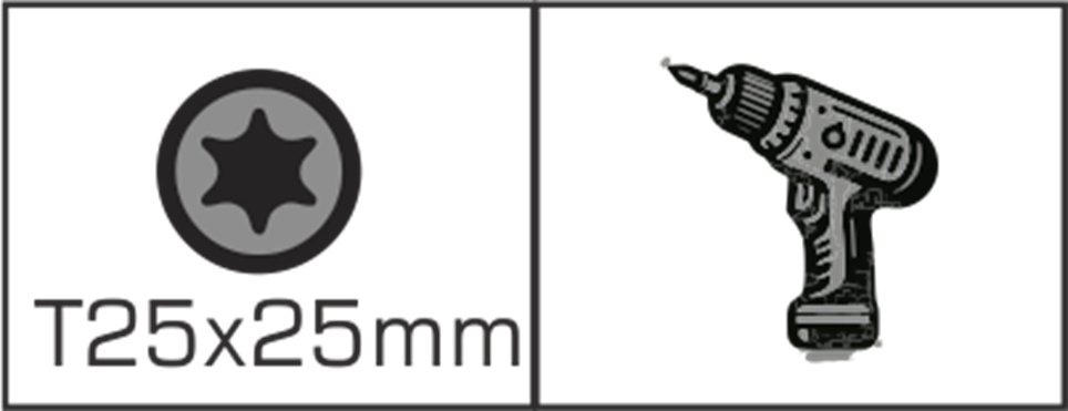 wkręty z końcówką  T25 TORX bit