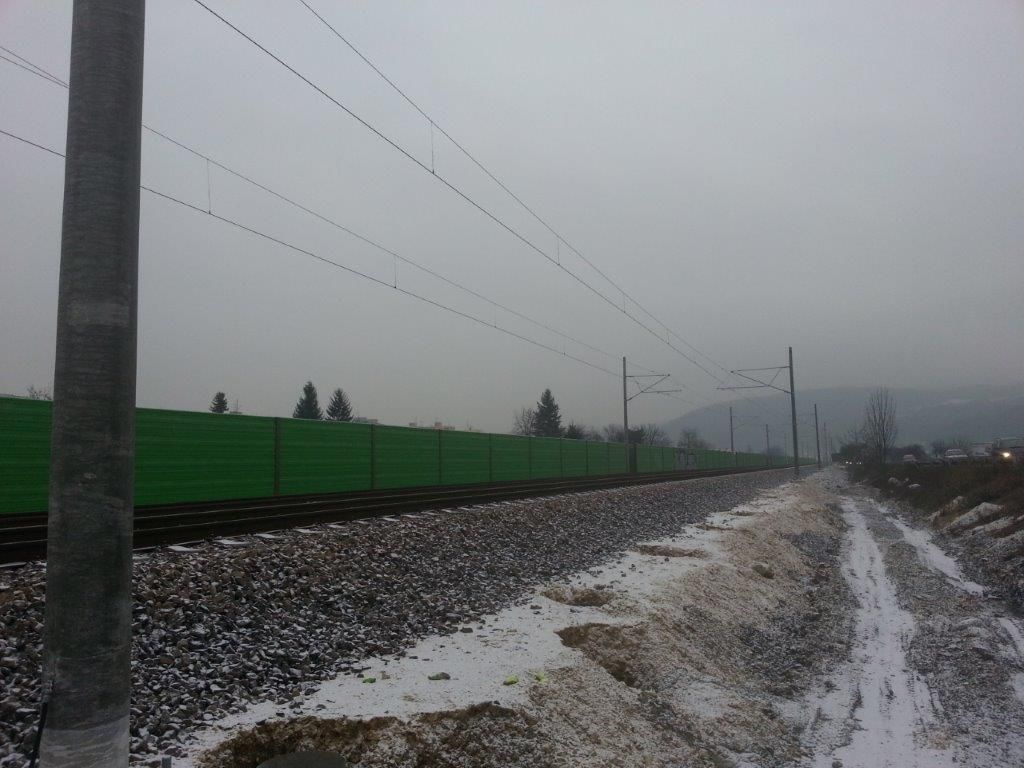 Ekrany akustyczne linia kolejowa Trenčín