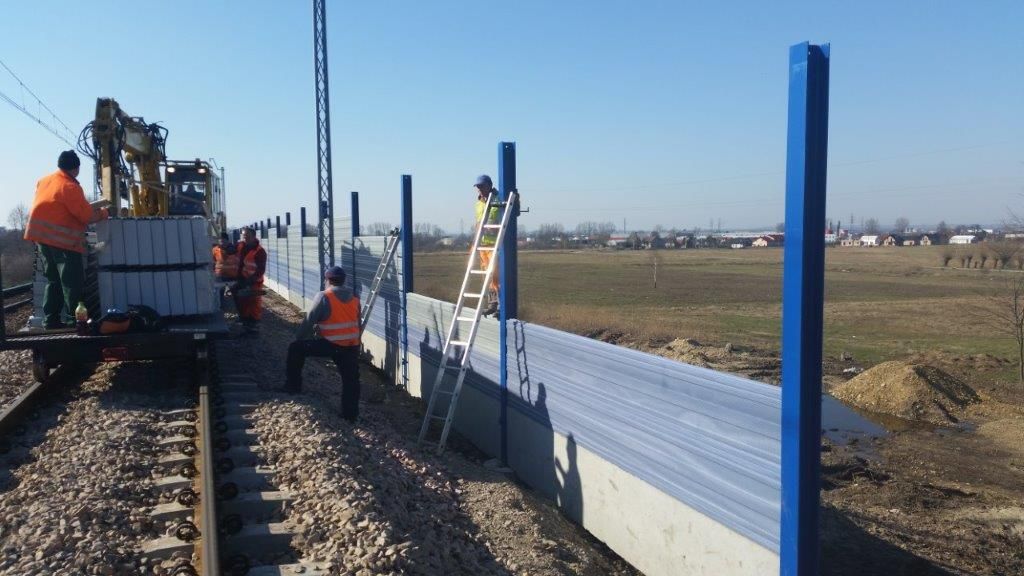 Ekrany akustyczne linia kolejowa E30 Bochnia - Brzesko