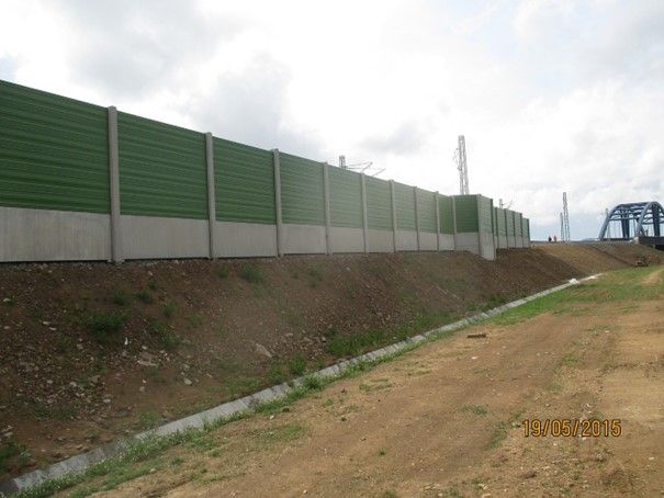 Ekrany akustyczne linia kolejowa Tábor - Sudoměřice