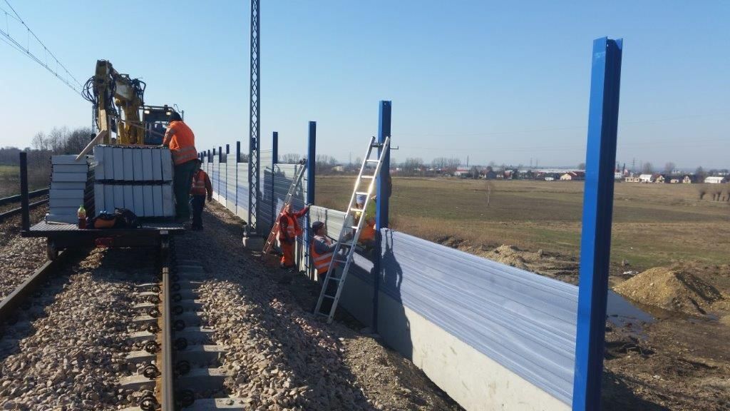Ekrany akustyczne linia kolejowa E30 Bochnia - Brzesko