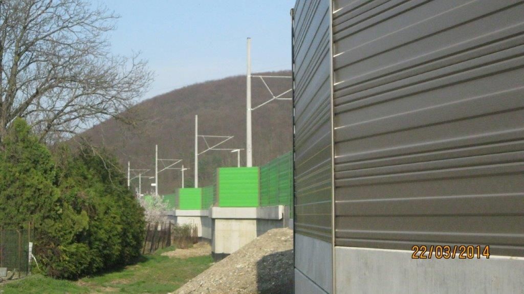 Ekrany akustyczne linia kolejowa Trenčín