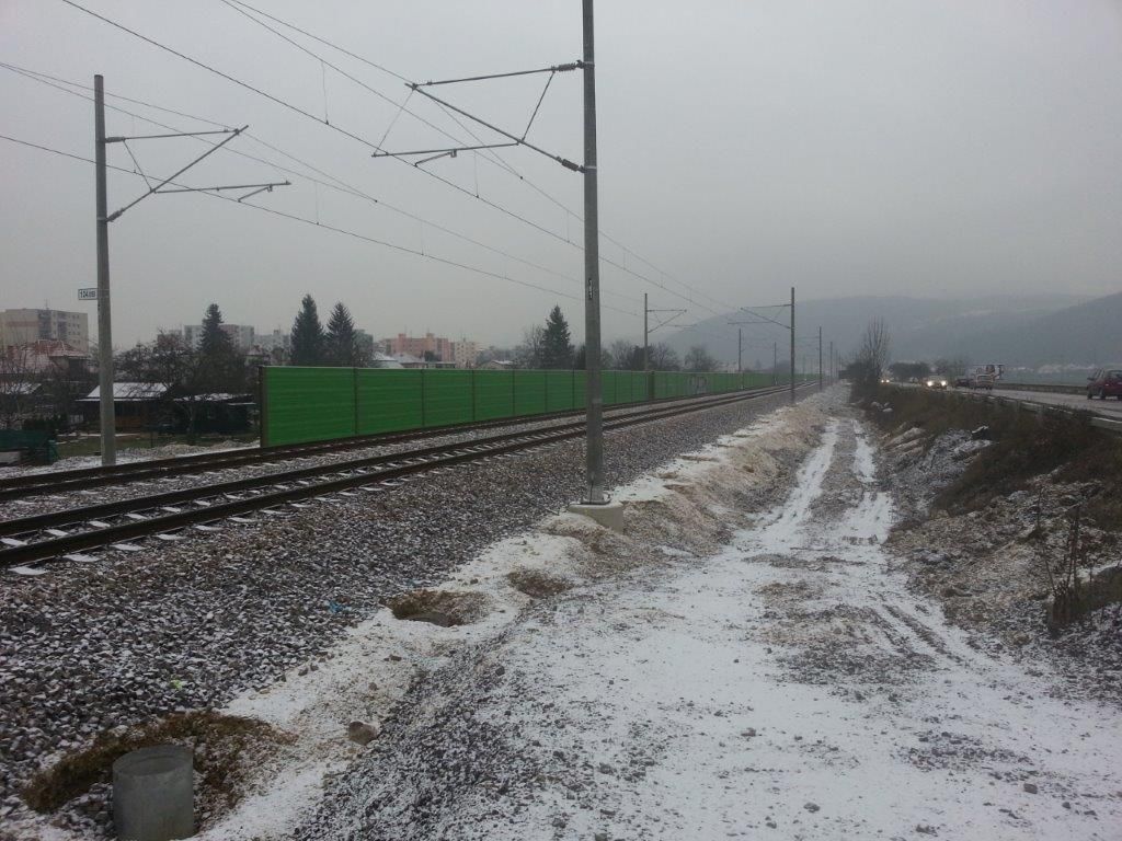 Ekrany akustyczne linia kolejowa Trenčín