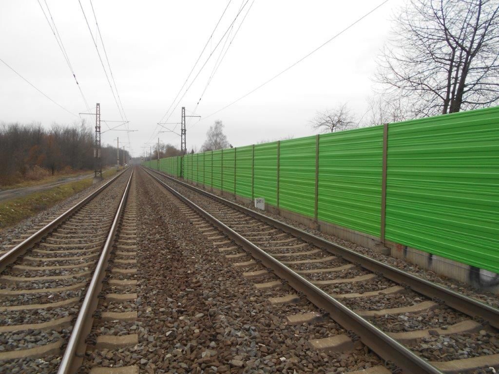 Ekrany akustyczne linia kolejowa Studénka  Czech Republic