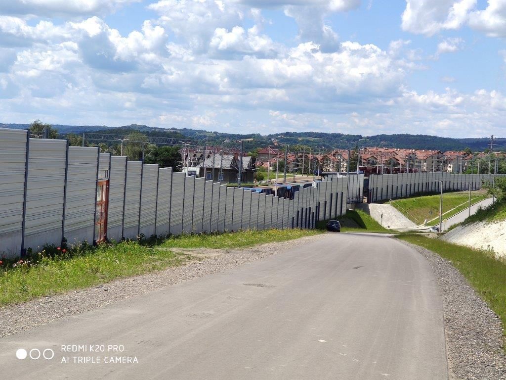 Ekrany akustyczne linia kolejowa E30 Kraków - Mydlniki