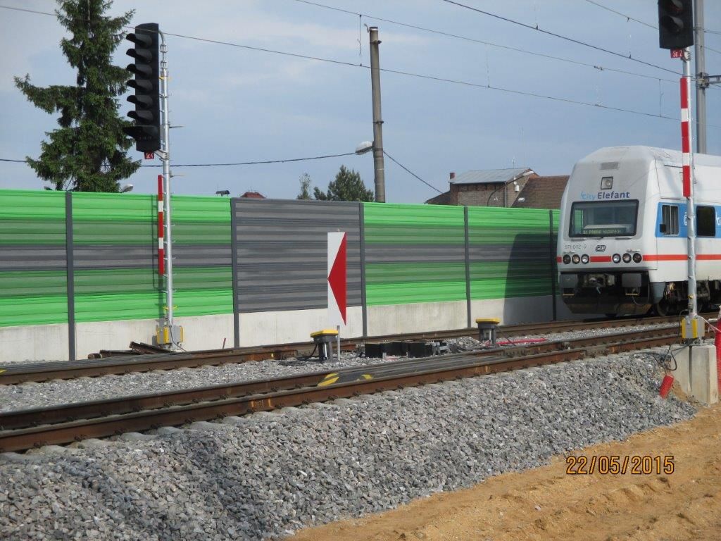 Ekrany akustyczne linia kolejowa Běchovice Czech Republic