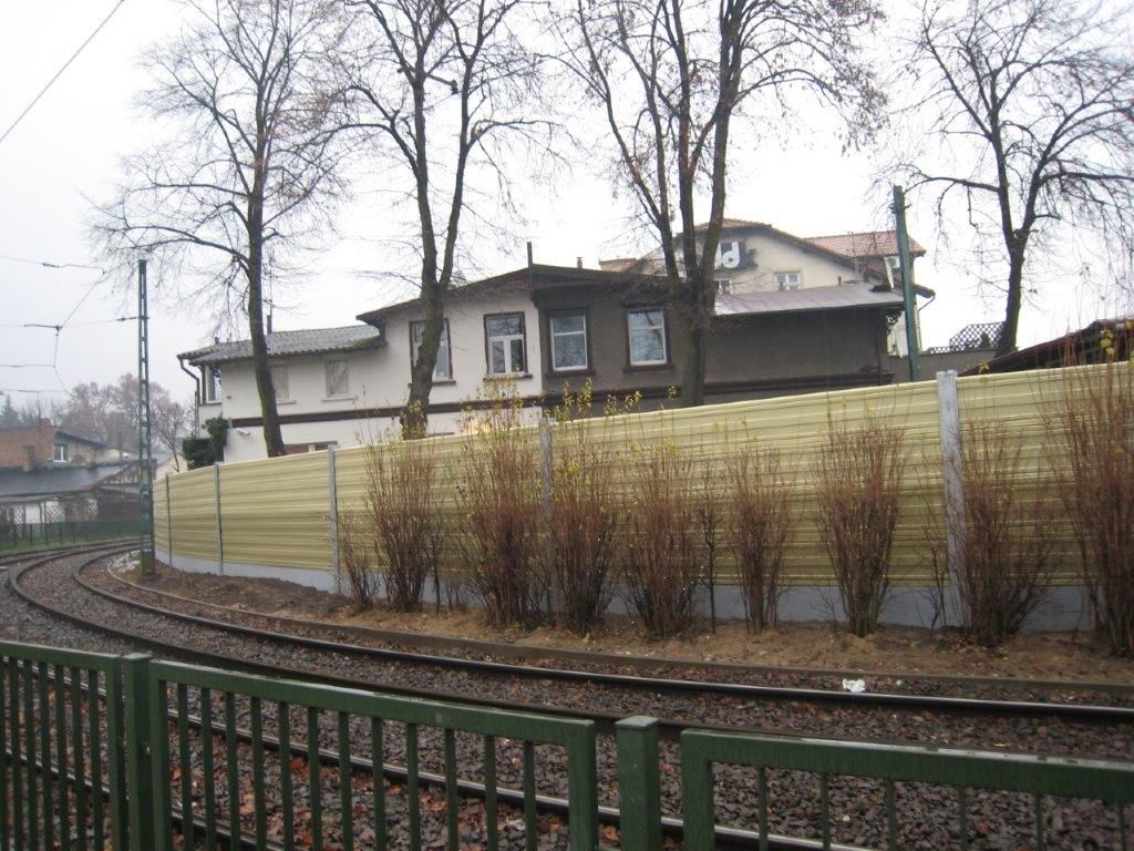 Ekrany akustyczne linia tramwajowa Gdańsk Oliwa