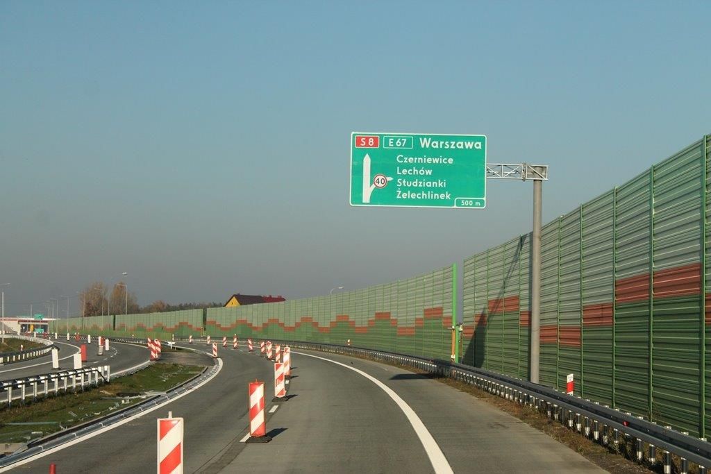 Ekrany akustyczne S8 Piotrków Trybunalski -Rawa Mazowiecka