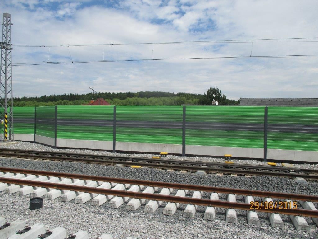 Ekrany akustyczne linia kolejowa Běchovice Czech Republic