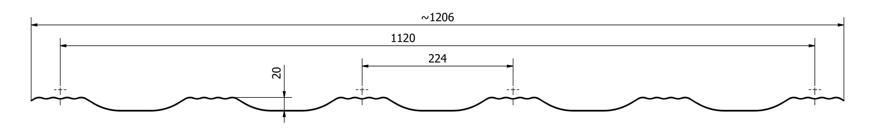 Blachodachówka modułowa D20 FRANIA 643 SYMETRIC