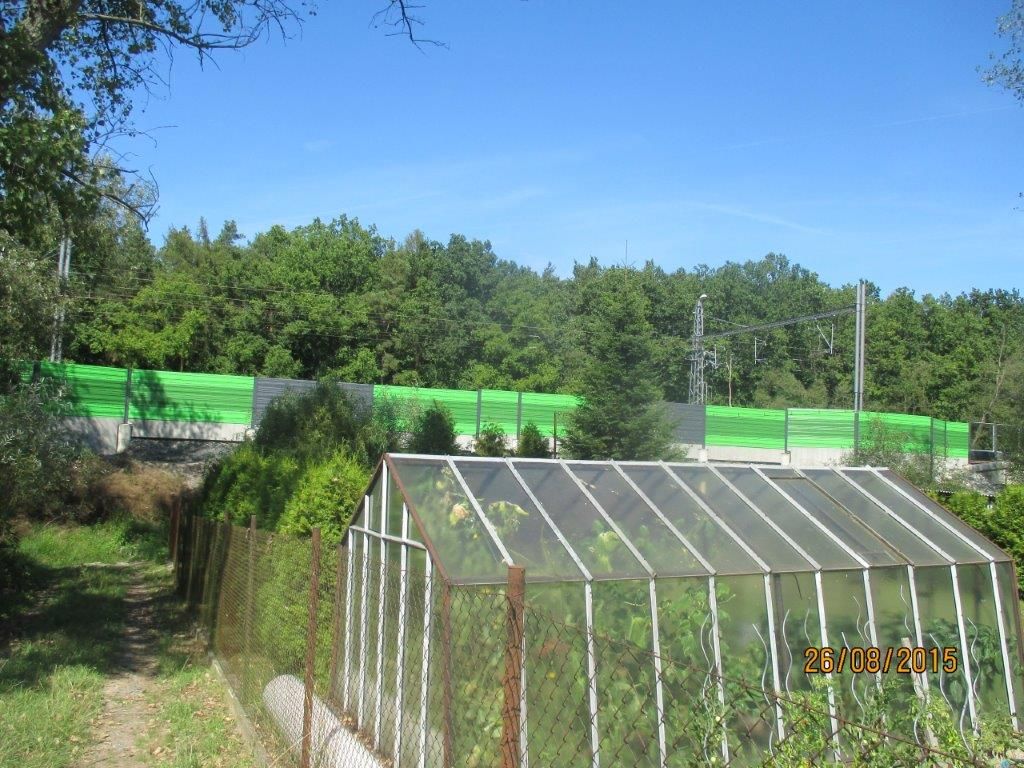 Ekrany akustyczne linia kolejowa Běchovice Czech Republic