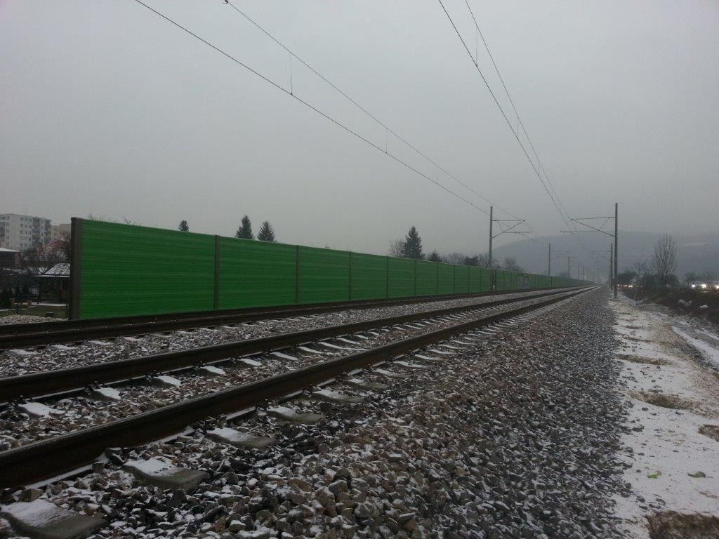 Ekrany akustyczne linia kolejowa Trenčín