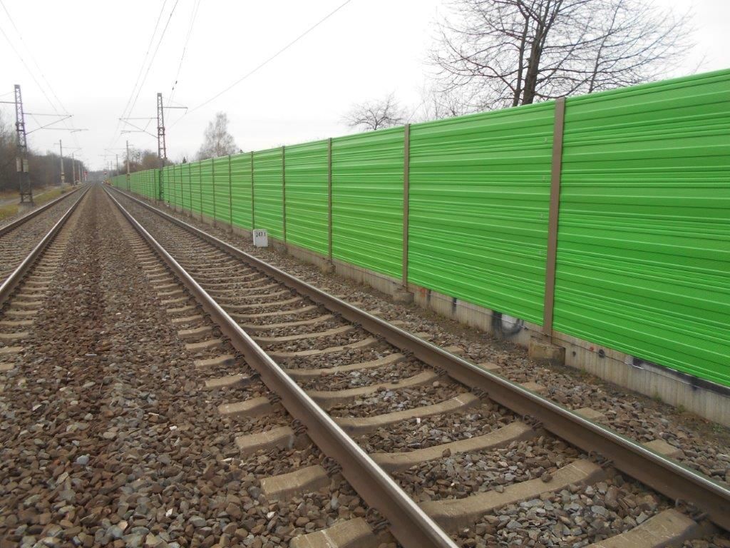 Ekrany akustyczne linia kolejowa Studénka  Czech Republic