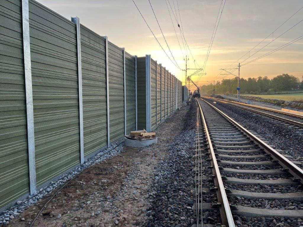 Noise Barrier Sweden Herrljunga Railrod