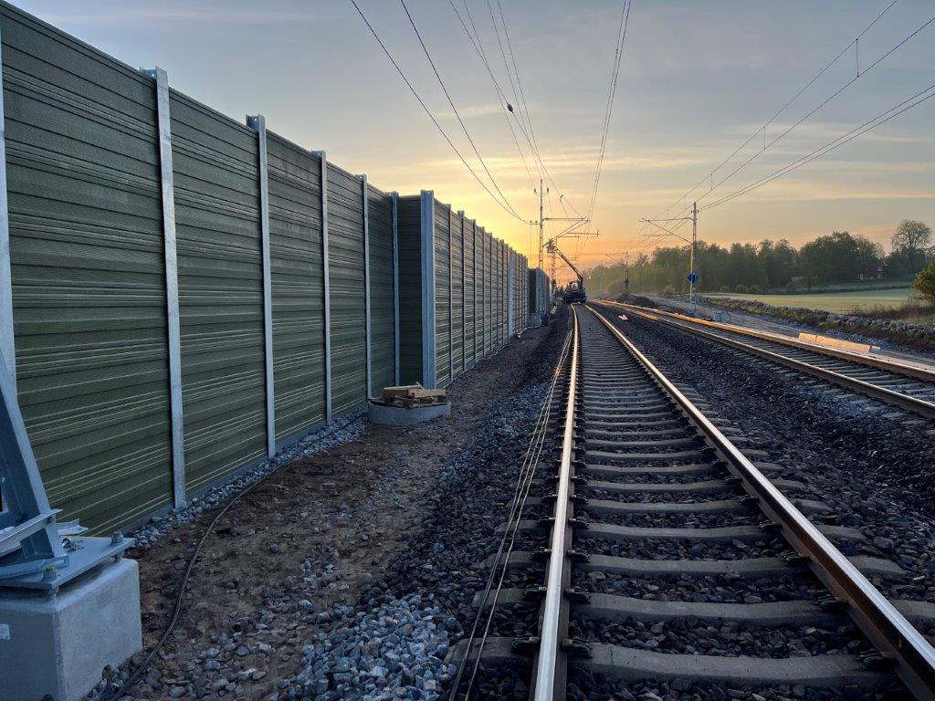 Noise Barrier Sweden Herrljunga Railrod