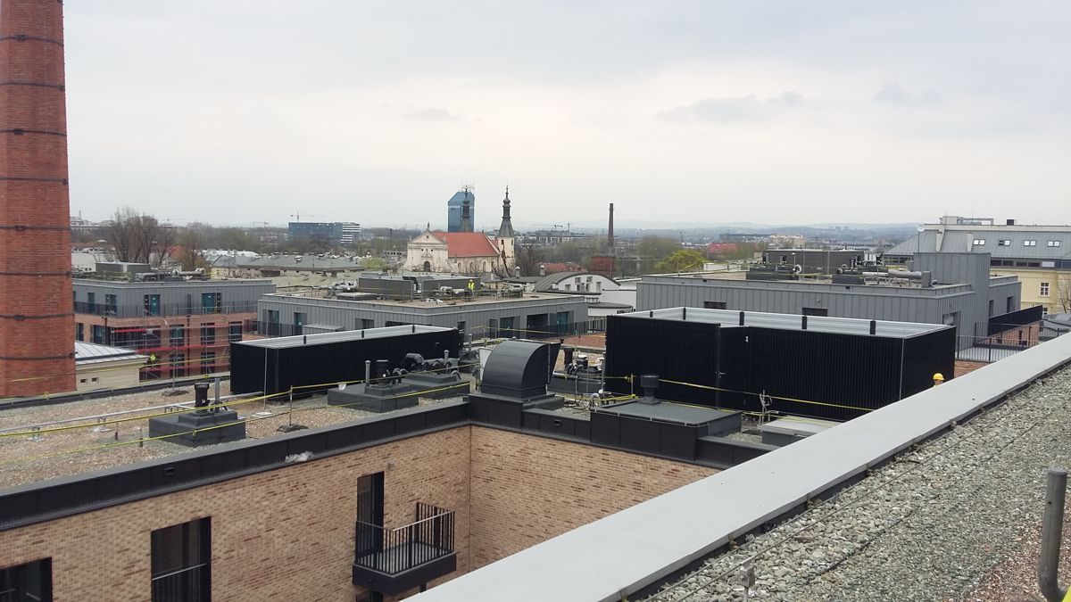 Obudowa akustyczna na dachu Kraków Lubicz
