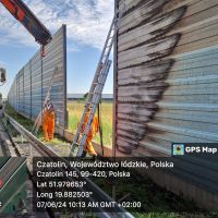Wymiana paneli akustycznych po pożarze autostrada A2